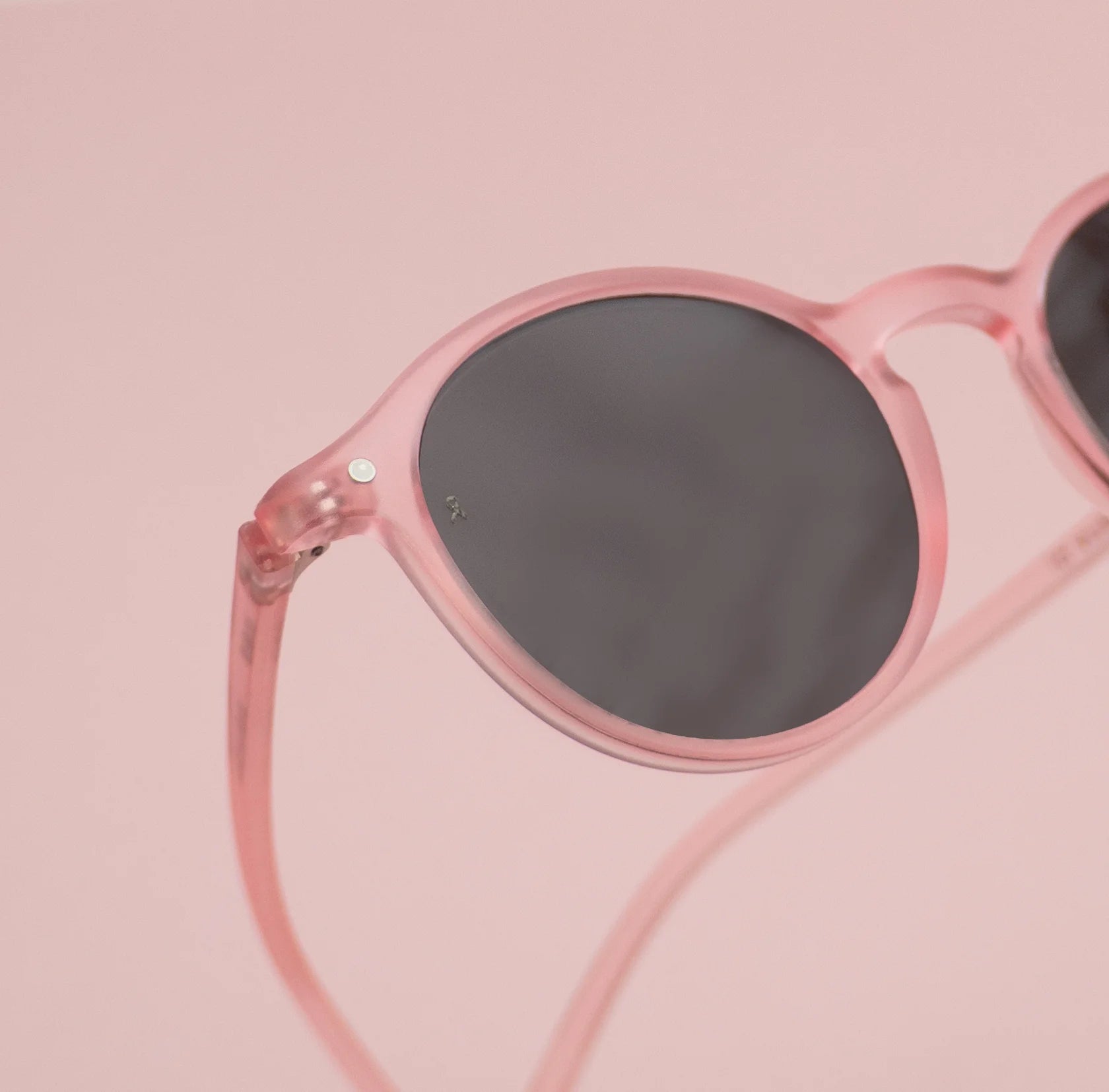 Close-up photograph of the La Vue En Rose sunglasses frame.